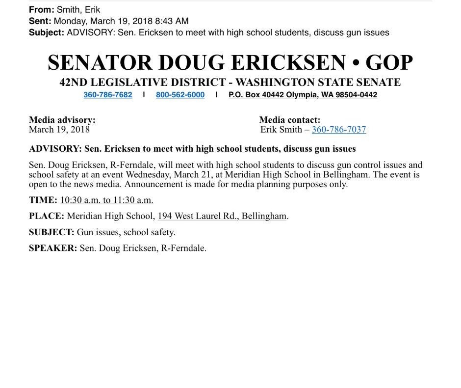 Media Advisory Erik Smith Ericksen