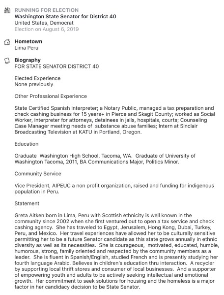 Greta Aitken Candidate Statement