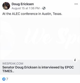 Ericksen in Austin at ALEC