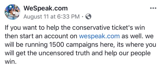 We Speak conservative ticket