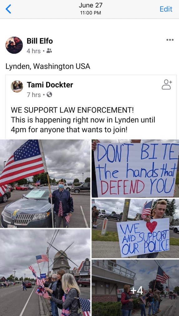 Bill Elfo Facebook share of Tami Dockter post 2020